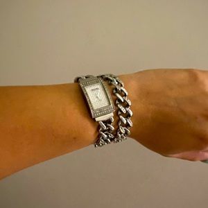 Vintage Michael Kors Stainless steel double wrap watch